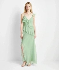 NWT Women&rsquo;s Ruffle Ankle Length Dress – Future Collective Jenee Naylor Green