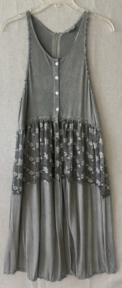 POL 3 Button Open front dress, Duster, Size small, lace insert Wear open or Clad
