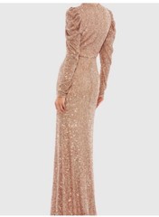 Mac Duggal Rose gold Sequin Maxi Gown Size 8