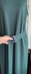 Prologue Mock Neck Belted Sleeveless Maxi Dress Green Size 2XL Pockets Side Slit