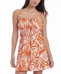NWT Sanctuary Women&rsquo;s Sz M Front-Tied Mini Dress Cover-Up Multi Sleeveless