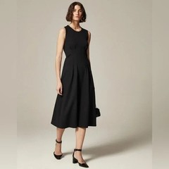 2025 NWT $128 J Crew Nadia Ponte knit midi dress Capsule minimalist Black XL