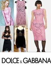 3k Dolce & Gabbana 2017 2024 Pink Black Lace 2 Dress Set LOT 38 40 2 4 6 S M Top