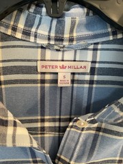 Peter Millar Blue Plaid Flannel Shirt Dress Size Small