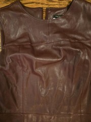 ANN TAYLOR Seamed Faux Leather Sheath Dress Size 6 (Regular) Mauve Rose