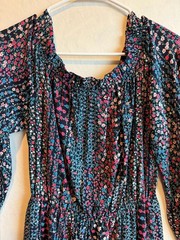 BuddyLove Yvonne Long Sleeve Maxi Dress with Front Slit in Ozark Floral Print