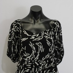 41 Hawthorn Women&rsquo;s Ausha Puff Sleeve Smocked Dress EH6 Black Large NWT
