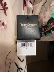 Juicy Couture Black Label Nude Wildflowers Embroidered Mesh Maxi Dress