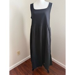 Madewell NWT Black Cotton Gauze Tiered Maxi Dress L Scoop Neck Flowy Summer