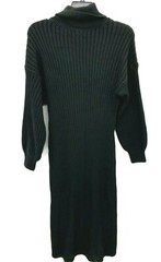 ASOS Womens 6 Sweater Dress Black Ribbed Fitted Cowl Neck Long Sleeve NWT