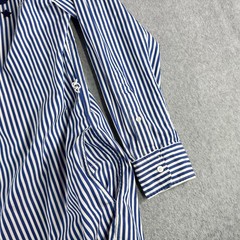 Polo Ralph Lauren Varsity P Patch Shirt Dress Blue White Stripe Size 6 No Belt