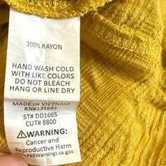 Naif Mustard Yellow Textured Rayon Shift Dress 3/4 Medium
