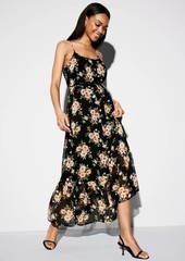 The Occasion by Old Navy Waist-Defined Chiffon Maxi Dress Floral $55 Size XL