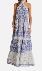 Aqua Blu Australia Women&rsquo;s Blue Evelyn Backless Halter Maxi Dress Size L