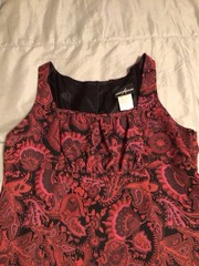 Positive Attitude Women Vintage Paisley Sleeveless Square Neck Dress Sz 14