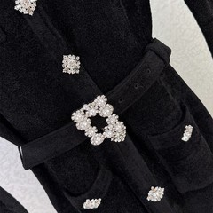 Self Portrait Velvet Knitting Diamond jewelry Long Sleeve Dresses