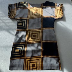 Vertigo Paris short sleeve mini dress square pattern Medium