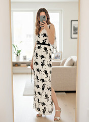 Phase Eight Eternity Maxi Dress Size UK 6 EU 34 Cream Black BNWT Wedding Races