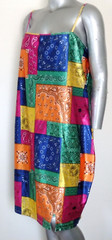 PLUS WOMEN&rsquo;S IT&rsquo;S SPLIT THIGH CAMI HOUSE DRESS Size 3X BANDANA PRINT SLEEVELESS