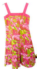 Karin Stevens Vibrant Color Ruffled Hem Floral Sundress-6, pink multi
