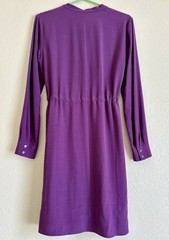 NWT EILEEN FISHER Drawstring Shirt Dress Size XXS Purple Long Sleeve