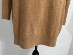 FRAME Size Medium Cashmere Blend Camel Cutout Sweater Dress Long Sleeve