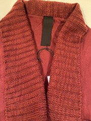 RUNDHOLZ BLACK LABEL Oversized Cotton & Wool Red Cardigan Shawl Collar L , NWT