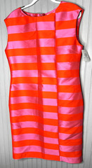 Tanner Dress Women 14 Large Sleeveless Sheath Silk Blend NWT Striped Twiggy $425