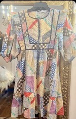 Hunter Bell Retired Patchwork Britton Quilted Cottage Core Dress A