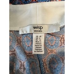 Wisp Maxi Dress Blue Border Print V-Neck Boho Sleeveless Size 4P