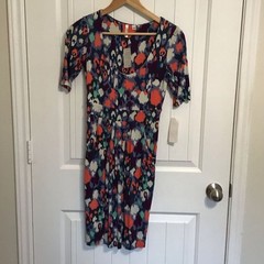 Envi Multi-Color Abstract Print Jersey Dress with Pockets Size XS 80’s Retro Y