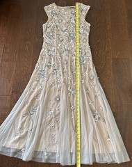Adrianna Papell Embellished Sequin Mesh Dress NWT Pearls, Beads, Lined Dress