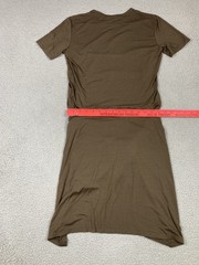 Aritzia Wilfred Free Dress Small Brown Wrap T Shirt Front Tie Stretch Casual