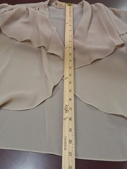 Beige Maxi Dress Matching Jacket Faux Pearls Rhinestones Sheer Chiffon? Size 12