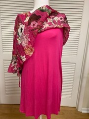 NWT Elena Baldi Silk Blend Fuschia Dress Size M