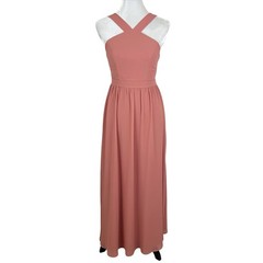 Lulus Light Pink/Coral Halter Neck Maxi Dress Size Small