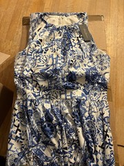 💙 Falling Flowers Blue & White Halter Dress | NWT | Size M