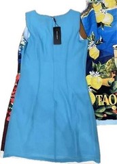 Women Dolce & Gabbana Dress Blue Chiffon 32 #3DXQ