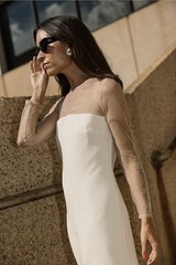 Antonio Melani x Elizabeth Damrich Babe Mesh Crepe Soutache Full Length Dress 6