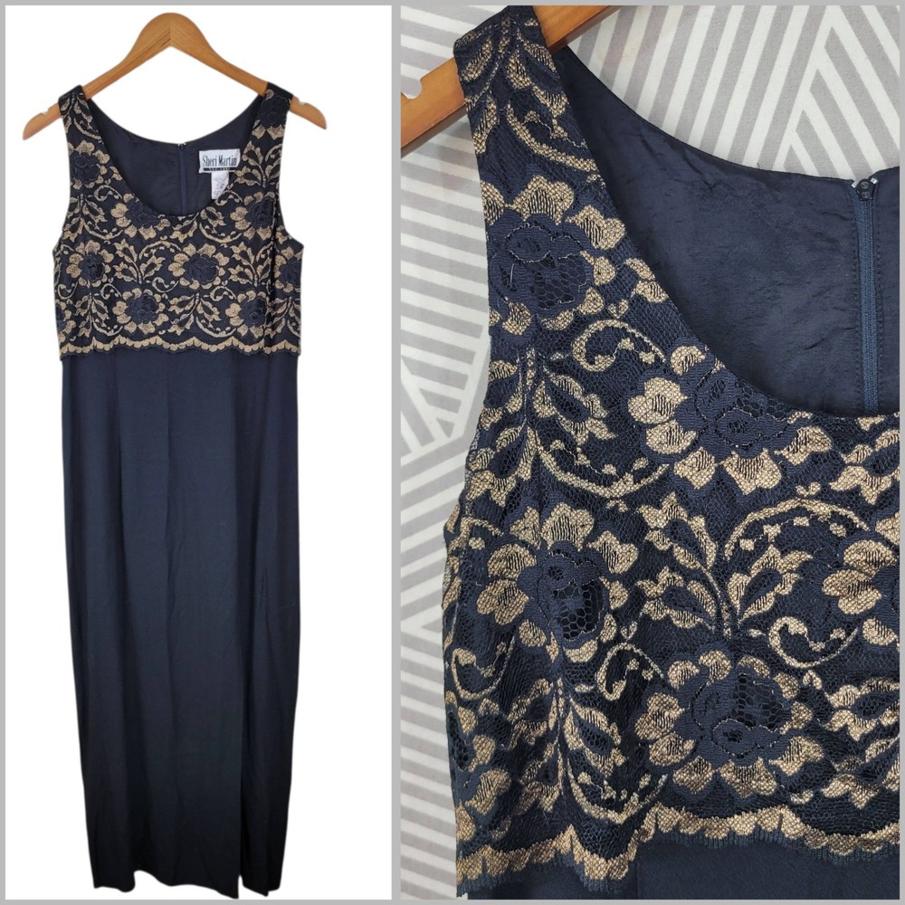 Vintage Lace Dress Size 10 12 Evening Cocktail Sheath LBD Special Event Alt