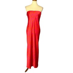 Lovers + Friends Red Strapless Dress LARGE Cocktail Resort Vacation $208 NEW