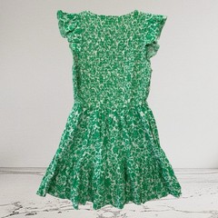 Universal Thread Womens Floral Smocked Mini Dress Size Medium Raw Hem “Flaws”