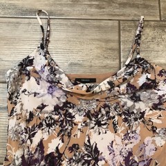 Forever 21 Whimsigoth Floral Slip Dress Cowl Neck Purple Tan Large Fairycore