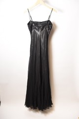 Vintage Early 2000&rsquo;s BCBG Maxi Long Black Metallic Shimmer Dress Glam 100% Silk