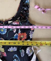 Anthropologie Moulinette Soeurs Asters Dress Black Floral Ribbon Belt 6 Florets