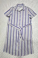 J.CREW Womens Striped Button-Front Shirt Dress Belted Pockets Cotton Size 2