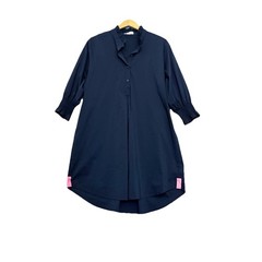 Tuckernuck Caryn Lawn Kimberly Ruffle Collar Preppy Poplin Dress Navy One Size