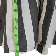 Quiet Luxury Everlane Poplin Striped Summer Dress Bone White Black Scoop Neck XS
