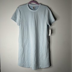 NWT Member&rsquo;s Mark Light Blue Sandwash Short Sleeve T-Shirt Dress Women&rsquo;s Medium