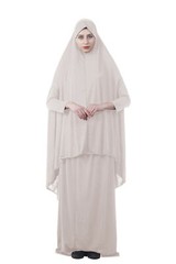2pc Muslim Women Prayer Dress Overhead Maxi Hijab Khimar Skirt Abaya Arab